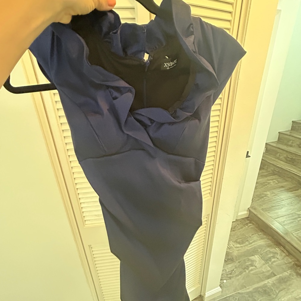 Xscape - dark blue dress